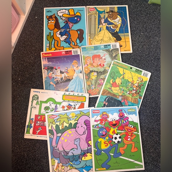 Vintage puzzles playskool set 8 puzzles rare